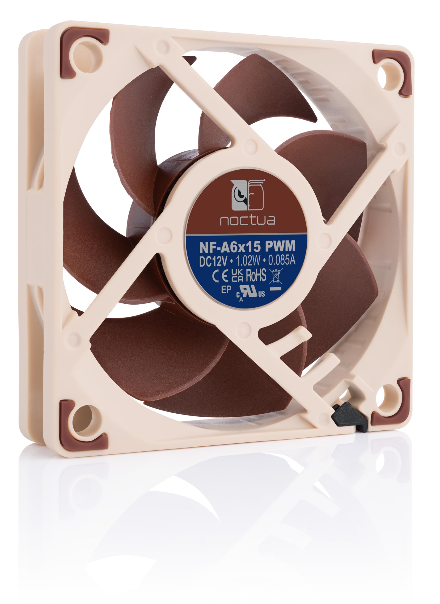 Noctua NF-A6x15 PWM, Premium Quiet Slim Fan, 4-Pin (60x15mm, Brown)