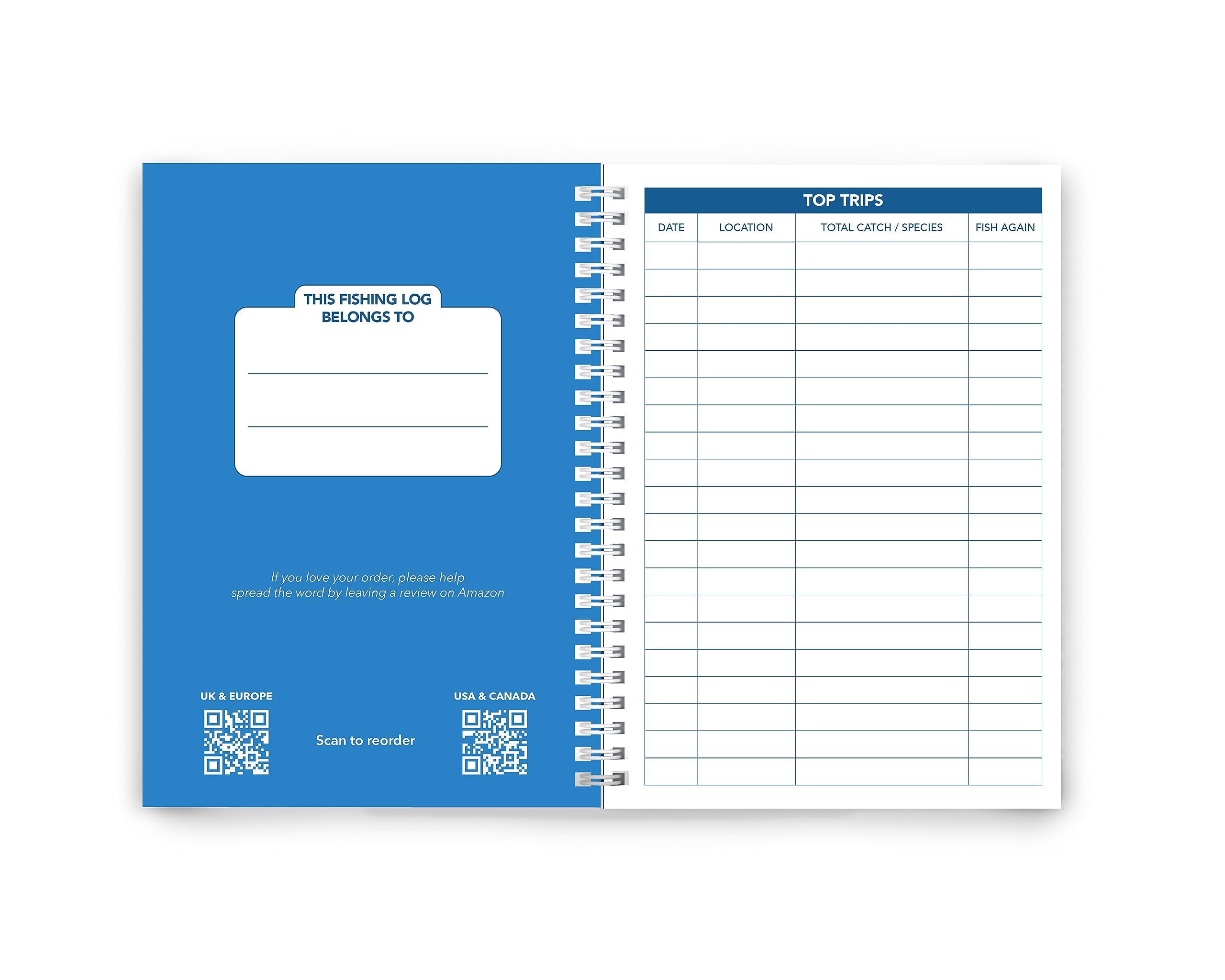 Fishing Log Book - The Perfect Logbook to Record All Your Trip Details and Catches - 104 Pages with Enough Space for 52 Fishing Trips - an Essential for All serious Anglers