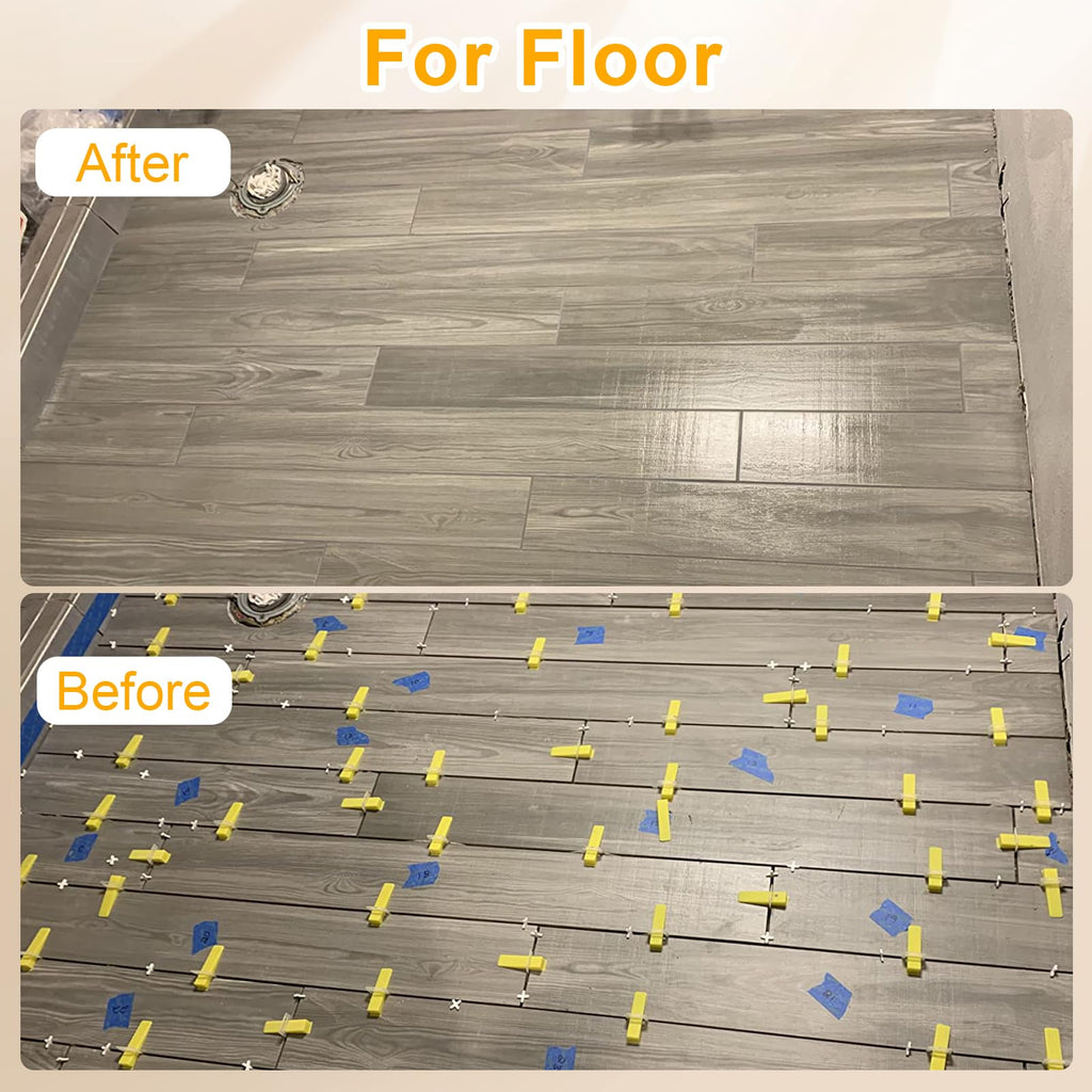 Storystore Tile Leveling System Tiles Leveler Spacers - 1/8 Inch 300 Piece Leveling Spacer Clips 100 Piece Reusable Wedges and 1 Installation Pliers - Tile and Stone Installation for PRO and DIY