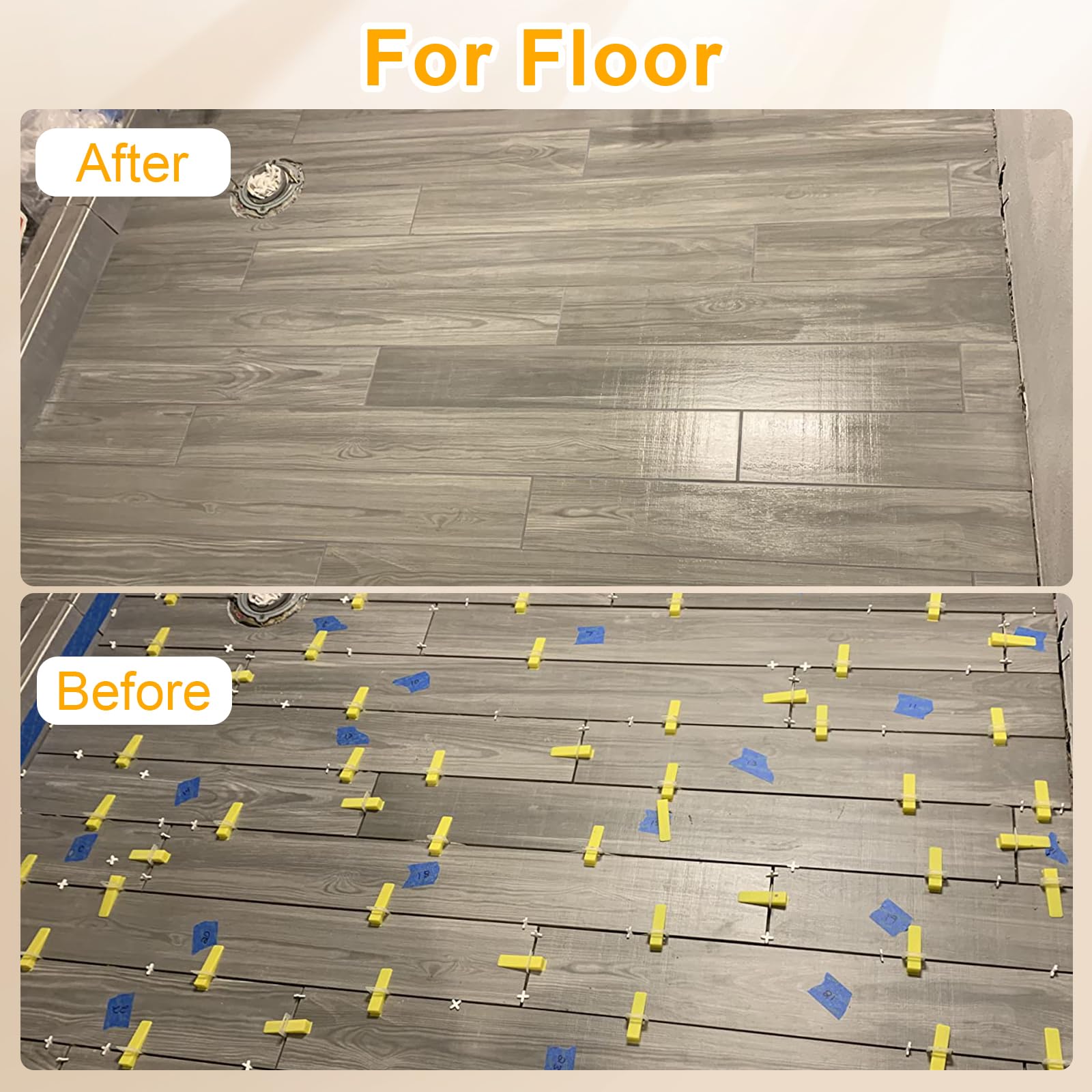 Storystore Tile Leveling System Tiles Leveler Spacers - 1/8 Inch 300 Piece Leveling Spacer Clips 100 Piece Reusable Wedges and 1 Installation Pliers - Tile and Stone Installation for PRO and DIY