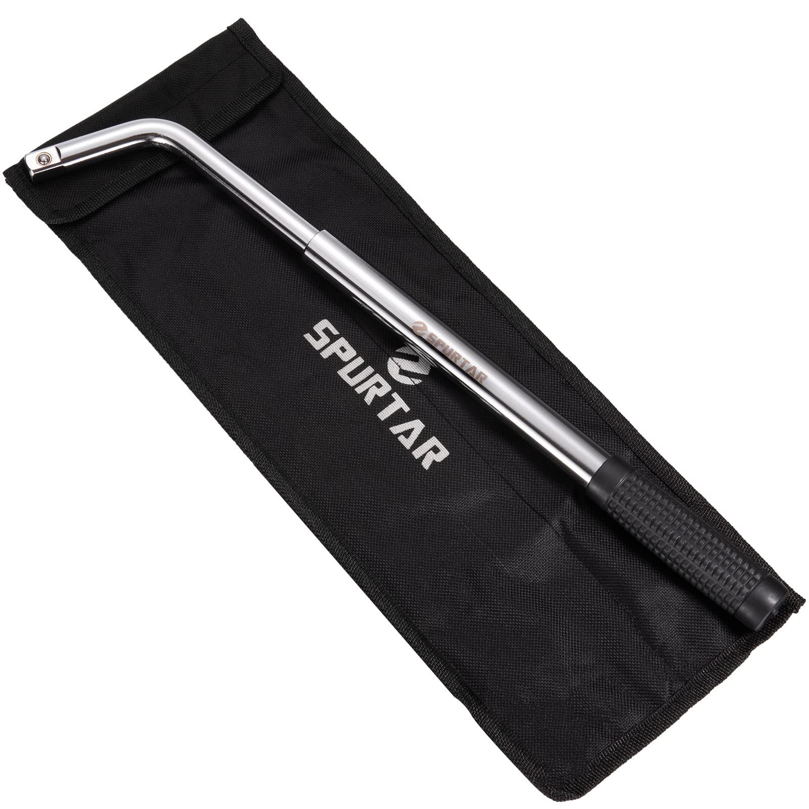 Spurtar Telescoping Lug Wrench Extendable Wheel Brace Lugs Wrench Tyre Repair Kit Wheel Nut Remover 1/2 Drive with 17/19mm and 21/23mm Sockets Storage