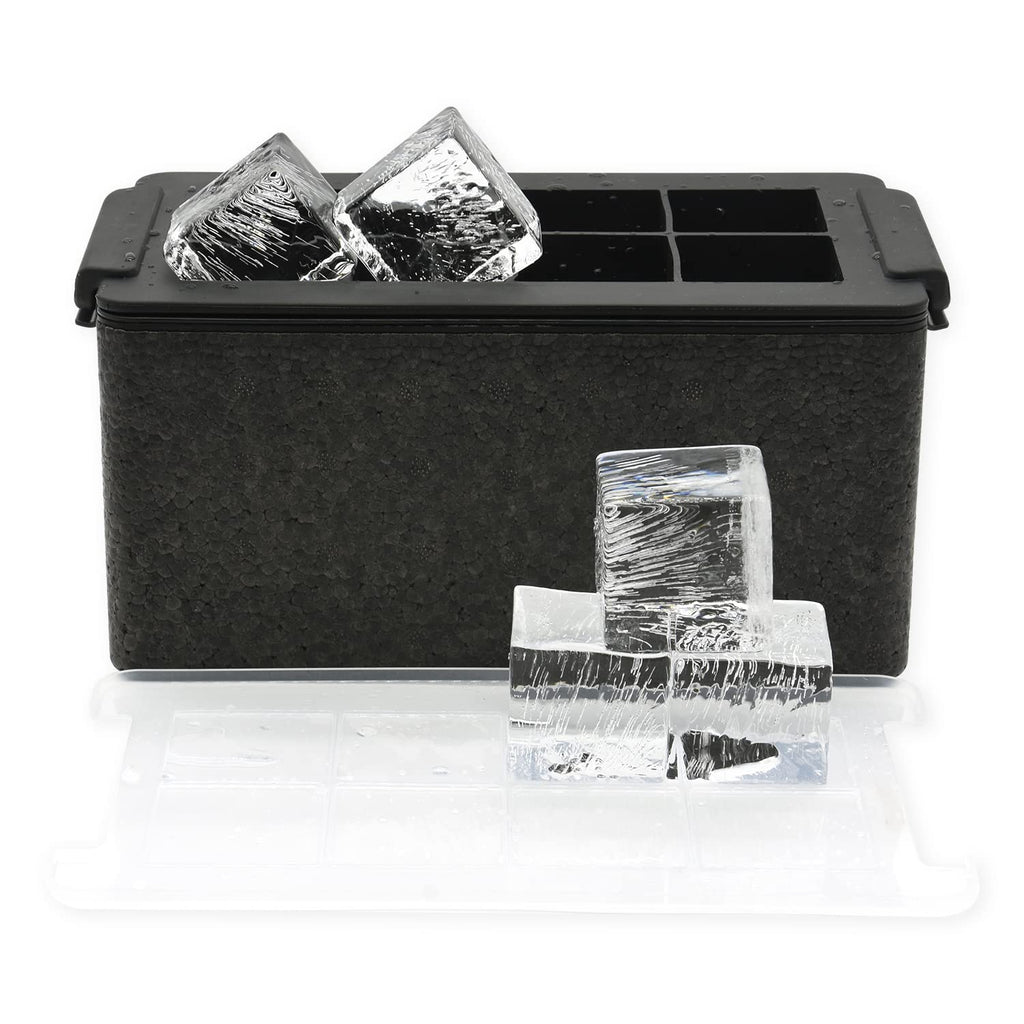 Bangp Clear Ice Cube Tray with Lid,Premium Clear Ice Cube Maker Mold,Large Size Silicone 8 Cavity Clear Ice Maker with Reusable Storage Bag,Makes 8 Crystal Clear Ice Cubes for Whiskey and Cocktail