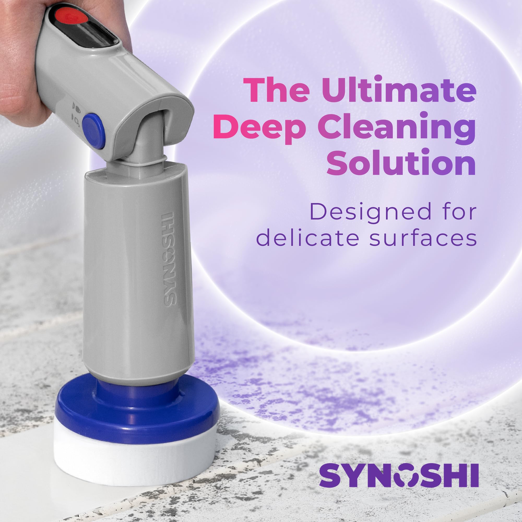 Synoshi PRO Electric Spin Scrubber Magic Melamine Sponge for Bathroom & Shower Cleaning Brush, Kitchen Brush Head For Power Scrubber - Set of 3 Magic Sponges