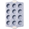 BRONYPRO 12-Cup Non Toxic Nonstick Ceramic Muffin Pan & Cupcake Tin, PFOA & PFOA Free, Heavy Duty Rust-Resistant Aluminized Steel, Oven Safe, Cream White