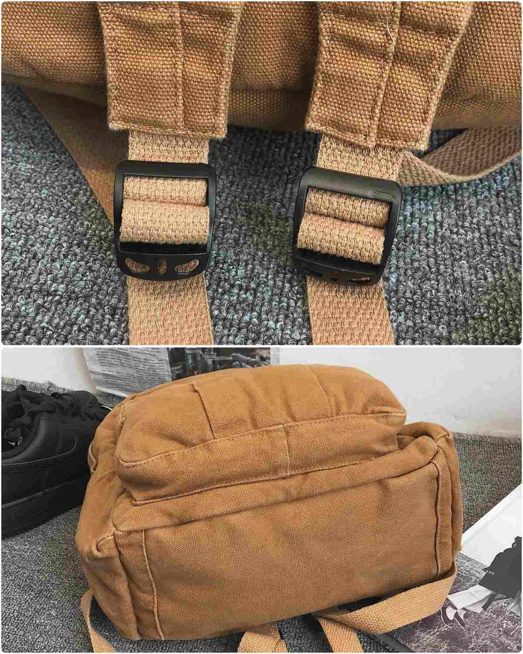 Canvas Backpack for Women Men Retro Aesthetic Rucksack Vintage Backpack for College Travel Laptop Bag