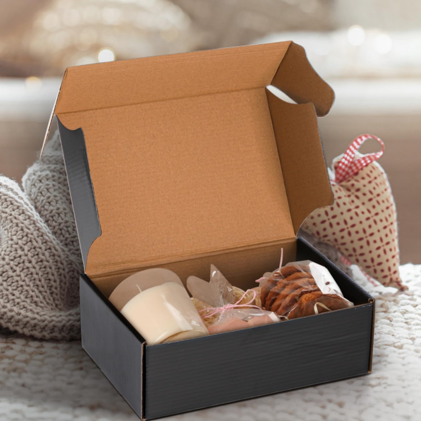 Dicunoy 30 Pack Shipping Boxes 9 x 6 x 3 Inches, Small Cardboard Box Black, Triple Wall Corrugated Cardboard Box for Mailing Packing Literature Mailer, Packaging Boxes for Gift, Small Business