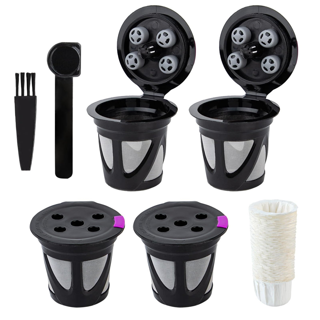 4 Pack Reusable K Cups Compatible with Keurig Supreme and K-Supreme Plus, Refillable Coffee Pods with Filter Paper Fit for Keurig Supreme Coffee Maker