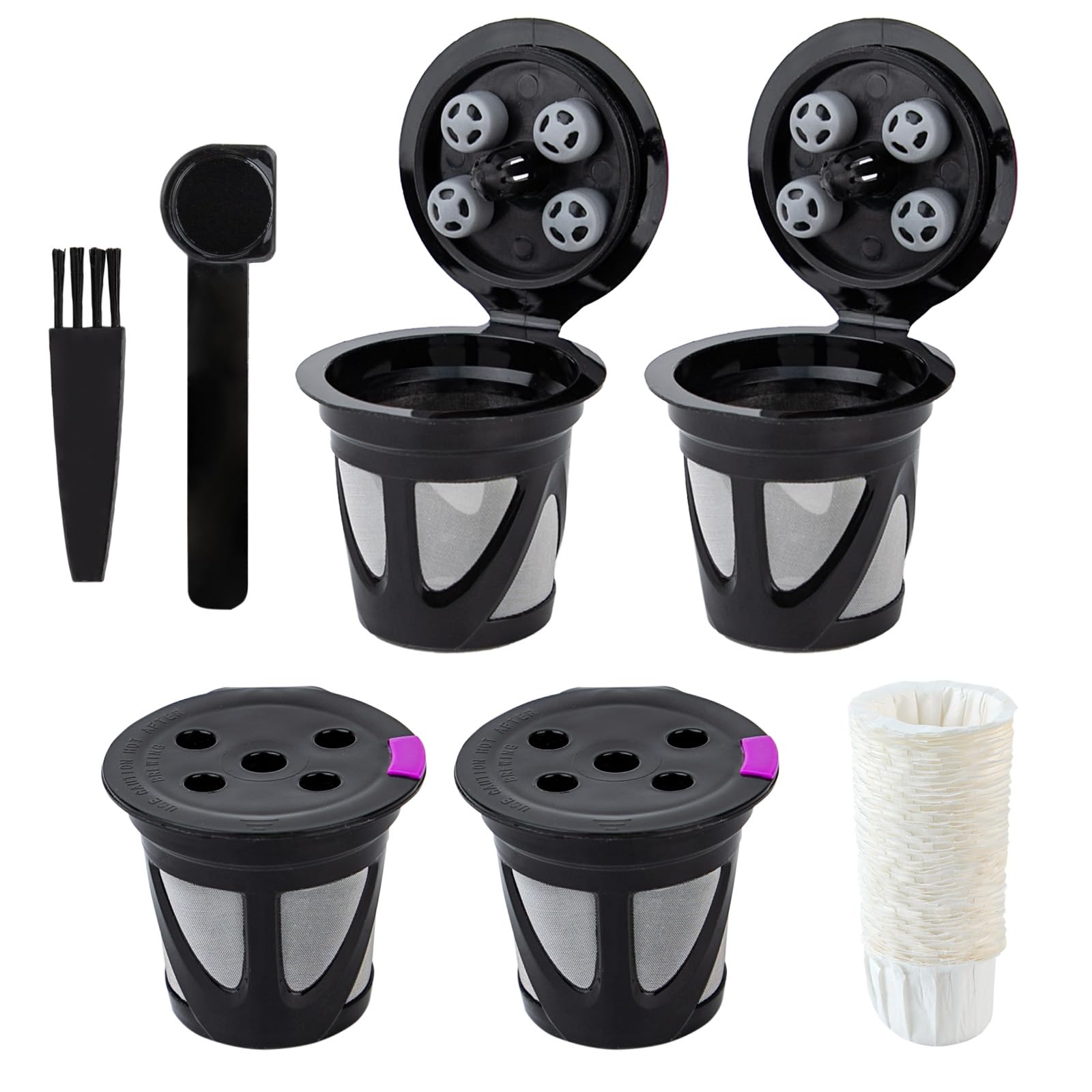 4 Pack Reusable K Cups Compatible with Keurig Supreme and K-Supreme Plus, Refillable Coffee Pods with Filter Paper Fit for Keurig Supreme Coffee Maker