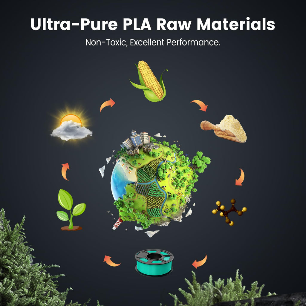SUNLU PLA 3D Printer Filament PLA Filament 1.75mm, Neatly Wound PLA 3D Printing Filament 1.75mm, Dimensional Accuracy +/- 0.02 mm, Fit Most FDM 3D Printers, 1kg Spool (2.2lbs), Roasted Chestnut Black