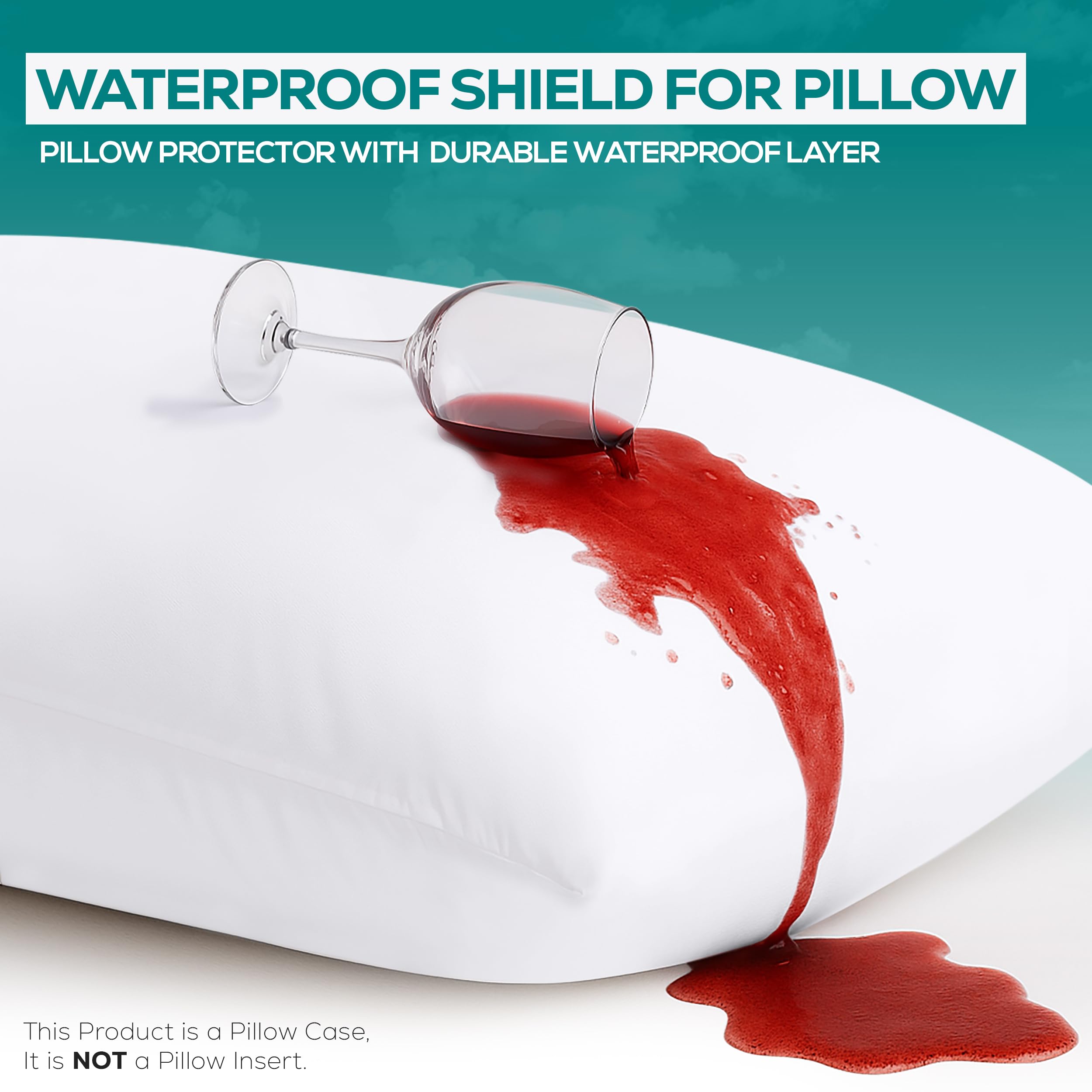 Utopia Bedding Set of 4 Waterproof Pillow Protectors with Zipper Queen Size (White), Ultra Soft Pillow Covers, Bed Bug and Dust Mite Proof Pillow Encasements, Moisture Wicking Pillow Cases