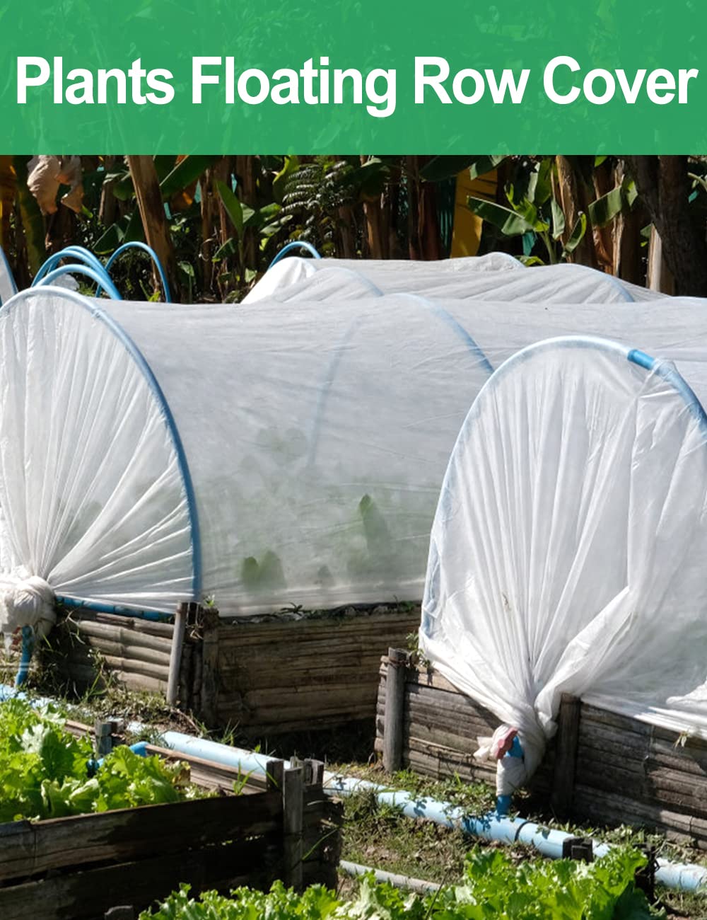 Wohohoho Plant Cover Freeze Protection 10FT x 33FT, 1.1oz/yd² Floating Row Cover, Fabric Plant Cover for Winter Frost, Anti-UV, Reusable Garden Plant Blanket for Vegetable Fruits Protection
