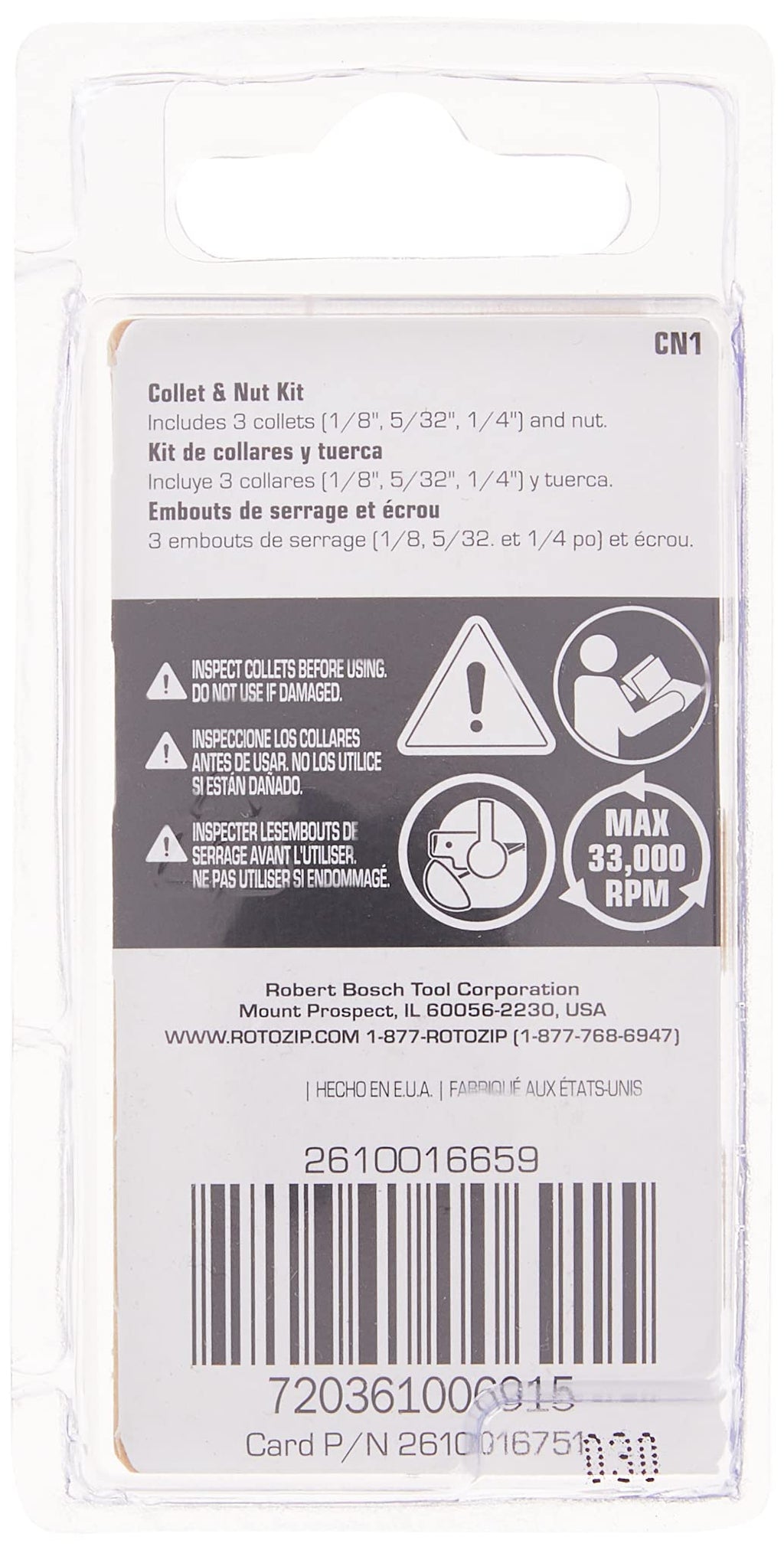 RotoZip CN1 Replacement Collet and Nut Kit , Silver