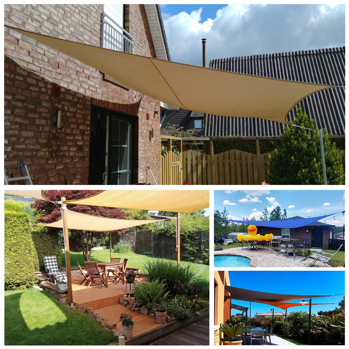44pcs Sun Shade Sail Hardware Kit for Triangle Square Rectangle Sun Shade Sails Installation, M6 Stainless Steel Sun Shade Sail Kit for Garden Lawn Patio, Anti-Rust
