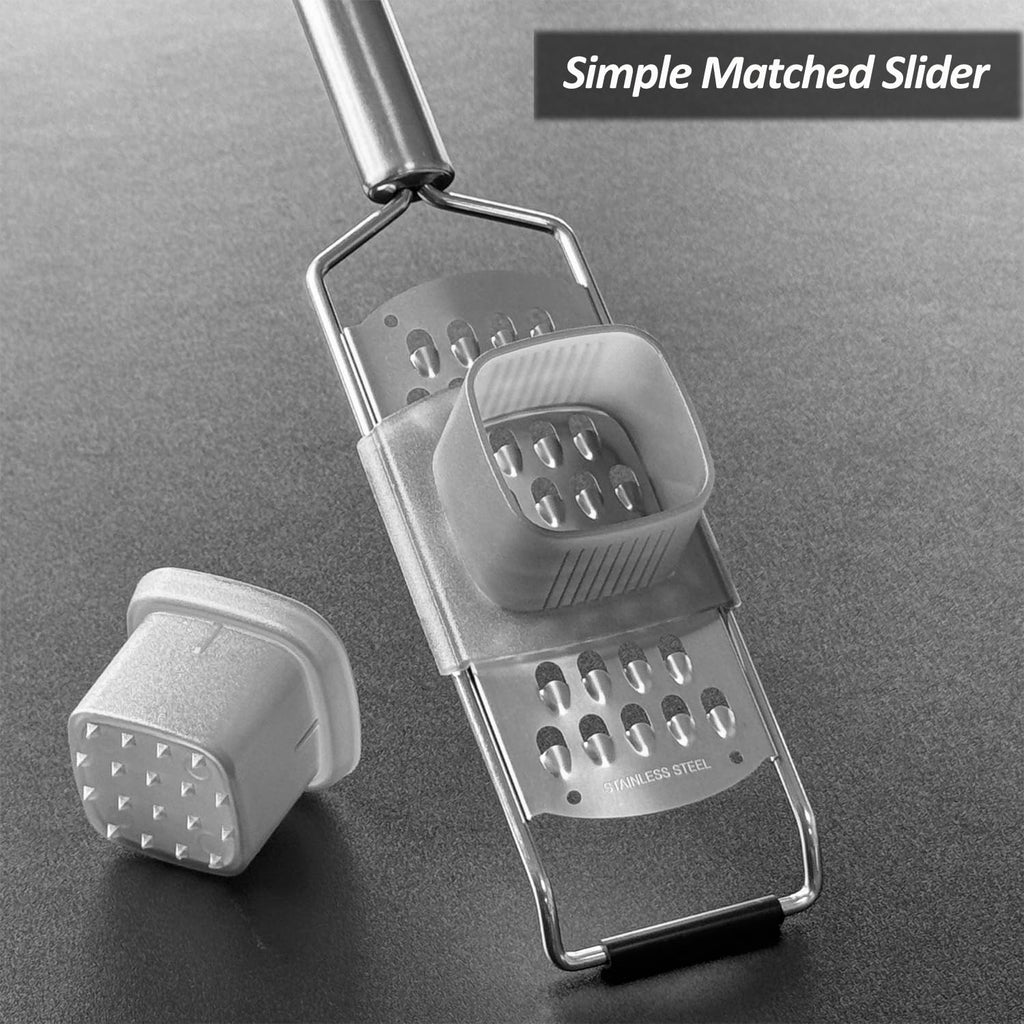 Professional Zester Grater Set,4-Pcs Cheese Grater, Fine/Coarse/Extra Coarse/Slider Attatchement, Kitchen Grater with Razor-Sharp Stainless Steel Blade