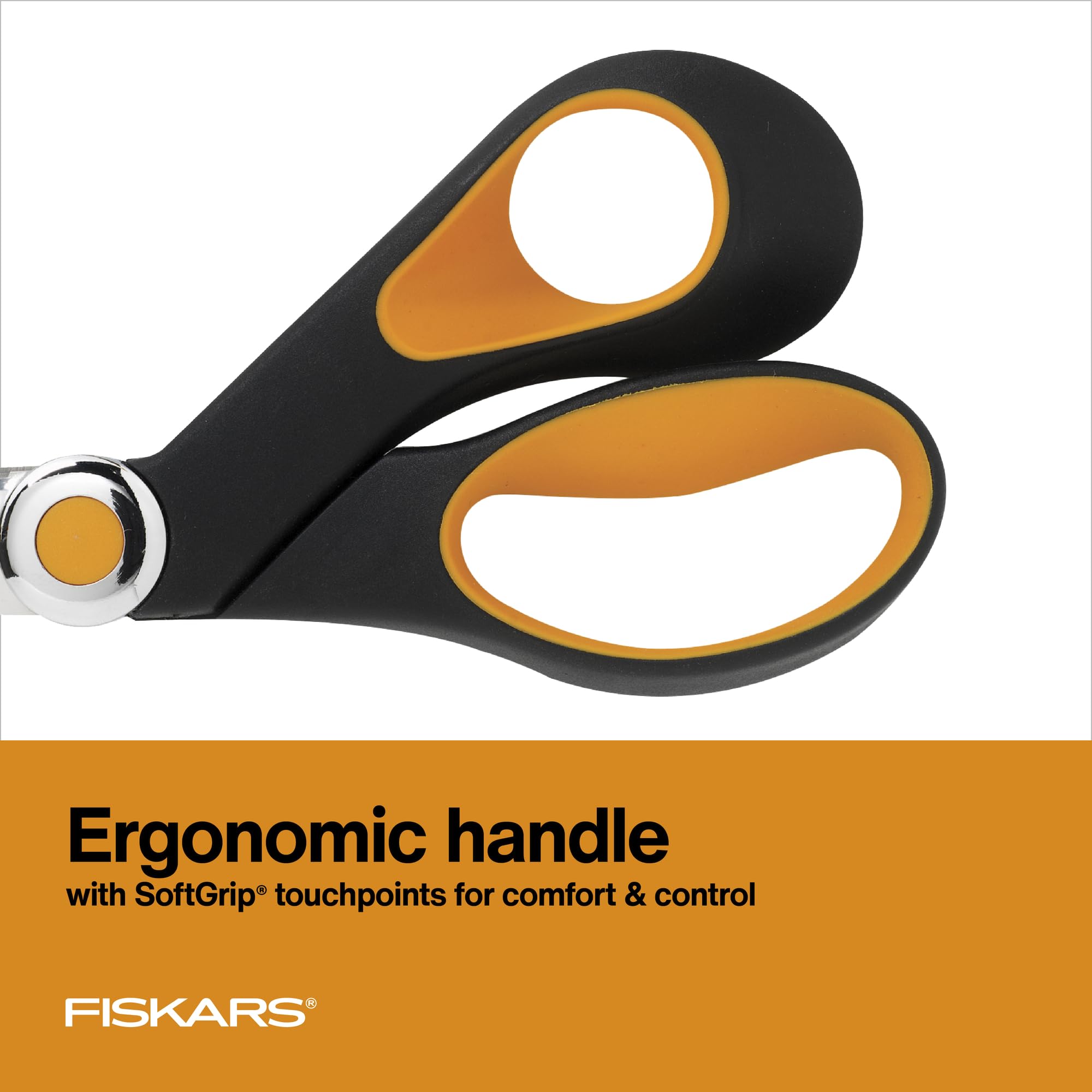 Fiskars RazorEdge Fabric Scissors, Precision-Ground Stainless Steel Blades, Heavy Duty Softgrip Handle, 8", Black