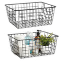 HDYOUDO Metal Black Large Wire Basket Food Storage Organizer,pantry organizers and storage for Organizing Kitchen Cabinets potato onion, 2 Pack