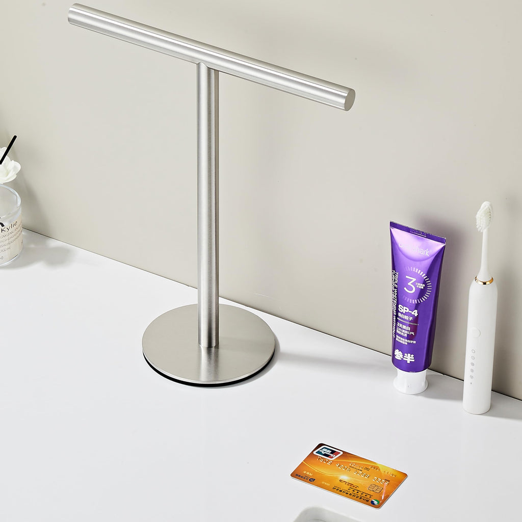 Bathroom Hand Towel Holder Stand，T-Shape Hand Towel Holder Stand SUS304 Stainless Steel for Bathroom，Kitchen or Vanity Countertop