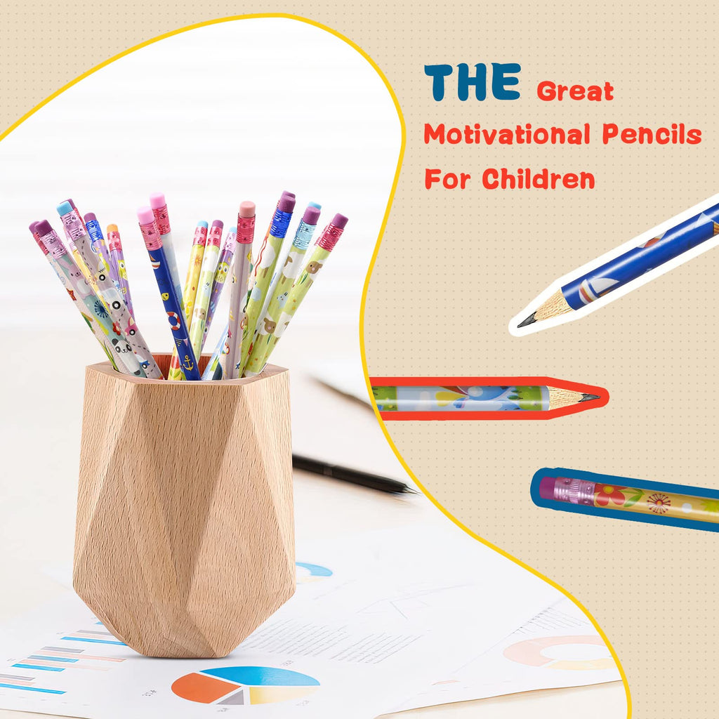 200 Pcs Bulk Inspirational Pencils for Kids Fun Pencil Motivational Encouragement Positive Saying Assorted Style Novelty Pencils with Eraser for Kids Classroom Student Reward Gift Party Favors