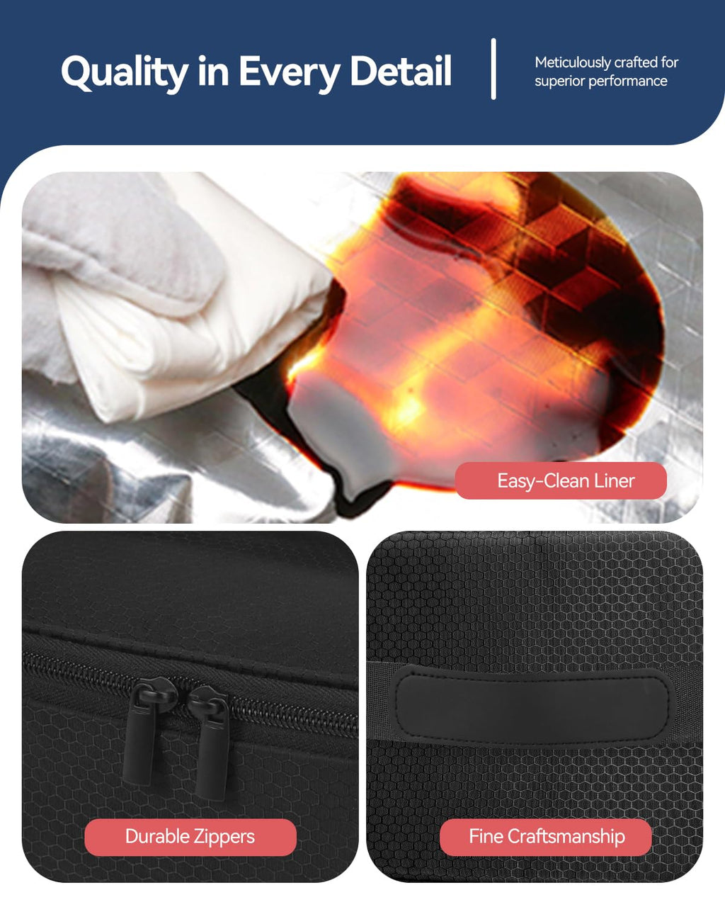 Gloppie Small Insulated Lunch Bag for Men - Compact Lunch Box for Work, Reusable Snack Bag, Fits in Backpack, Black Honeycomb