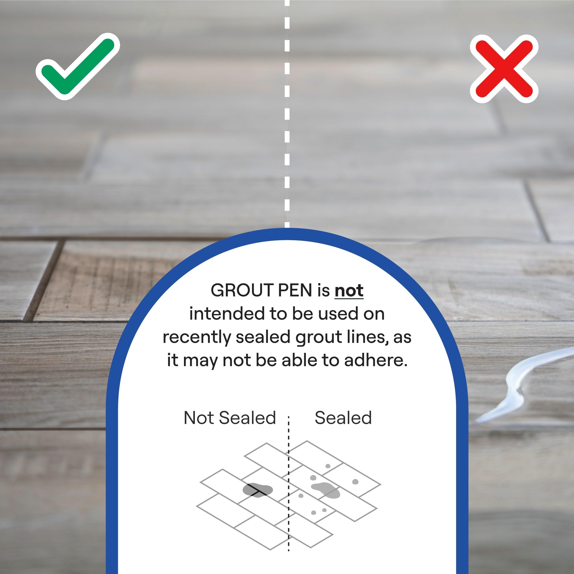 Grout Pen White Tile Paint Marker: Waterproof Grout Colorant and Sealer Pen - White, Wide 15mm Tip