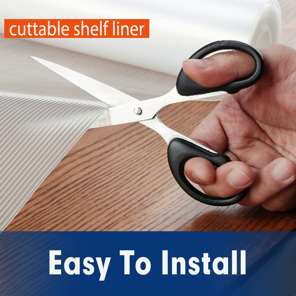 Shelf Liner, Drawer Liner, 12 Inches x 20 FT Cabinet Liner for Kitchen Cabinets Non-Adhesive Shelf Liners, Waterproof Shelf Paper with Non-Slip, Durable Liners, Clear