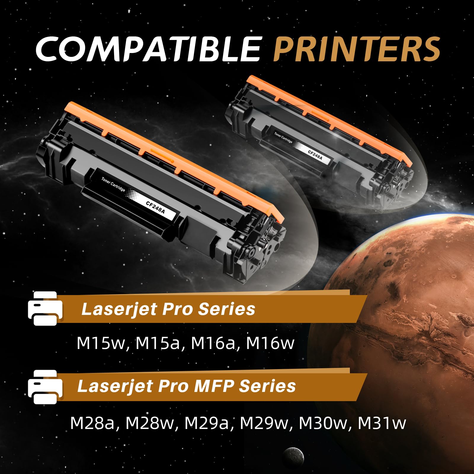 2PK [Latest Chip] CF248A 48A Black Toner Cartridge Replacement for HP 48A CF248A M15w Toner Work with LaserJet Pro MFP M15w M29w M28w M30w M31w M16w Printer Toner (2 Black)
