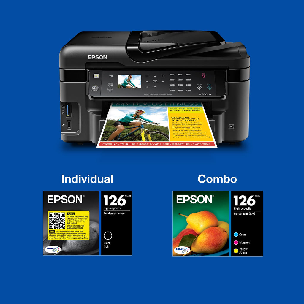 Epson T126120-S T126 DURABrite Ultra Black Ink Cartridge, High Capacity
