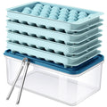 ARTLEO Round Ice Cube Trays 4 Pack for Freezer with Lid Bin, Upgrade Easy Release Ice Ball Maker Mold, Perfect 1.2IN*132 Sphere ice Trays, Freezer Ice Container with Lid, Ice Bucket Tong, Bpa Free