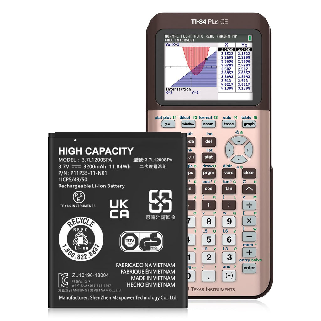 HUAENG TI-84 Plus CE Battery, 3200mAh Replacement Battery for Texas TI-84 Plus CE, TI Nspire CX II, TI Nspire CX CAS II, Part No 3.7L1200SPA, New Upgraded P11P35-11-N01 Batteries