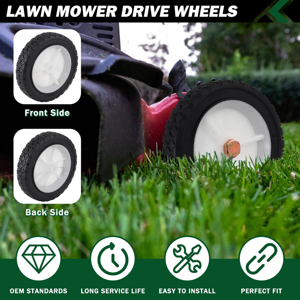 CheeMuii 7 Inch Lawn Mower Wheels 2 Pcs 7" Universal Wheels Replace for Oregon 72-106 Compatible with Craftsman/AYP/MTD Push Lawnmower, BBQ Grill, Hand Truck, etc