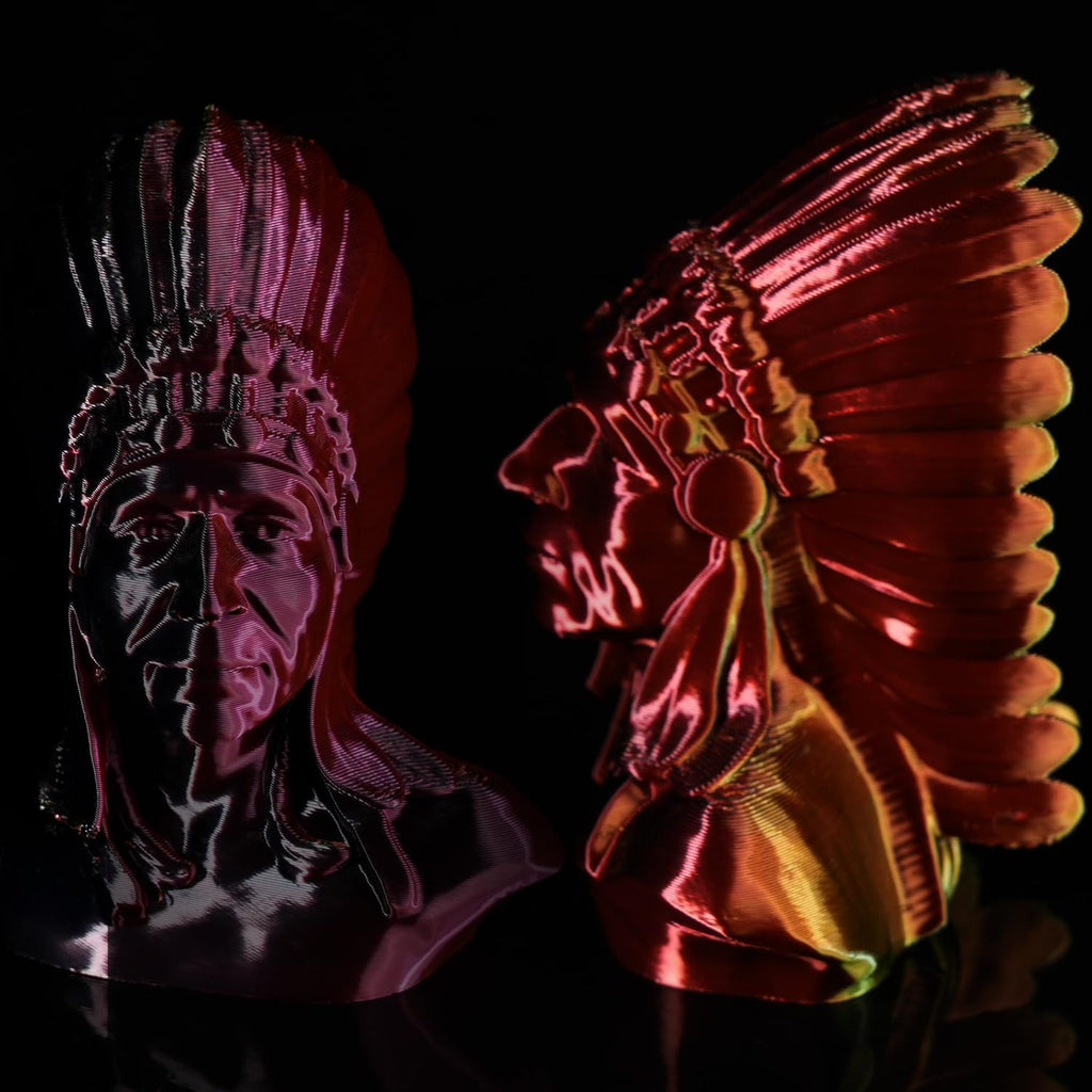 Gratkit Silk Tri-Color PLA Filament，Coextrusion PLA Filament 1.75mm, +/-0.03mm, 1KG/Roll, Silk PLA Red & Gold & Black