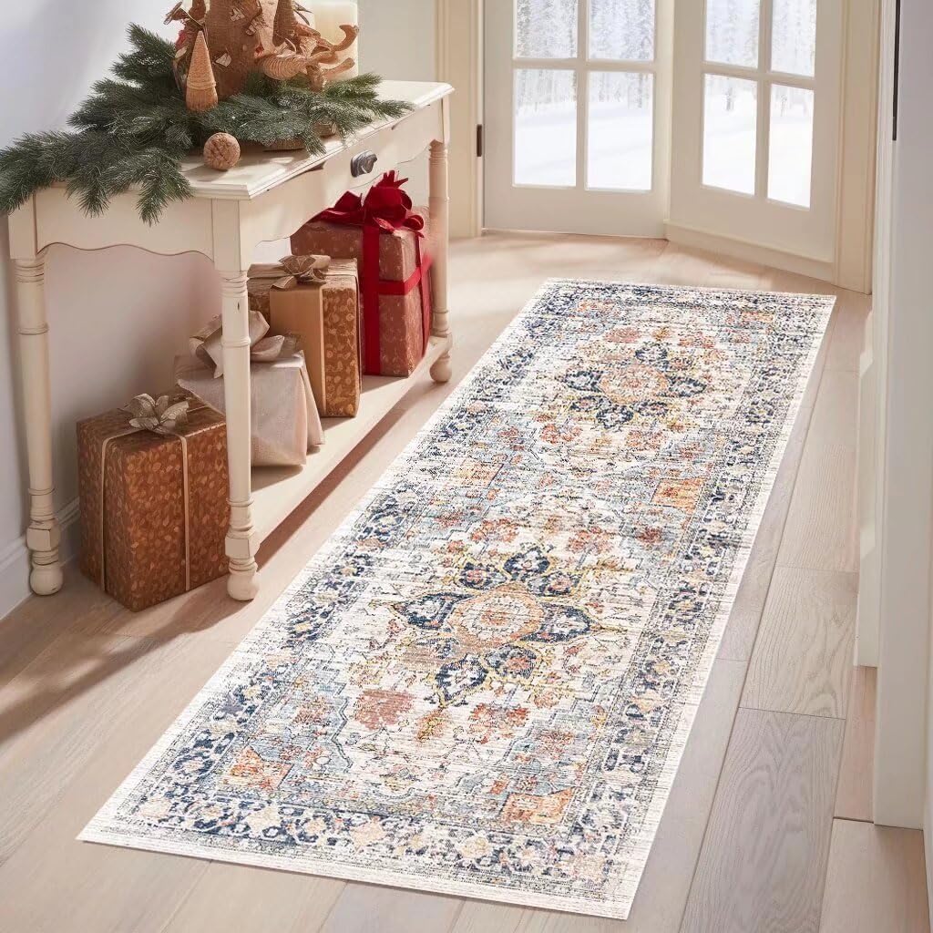 Grosrues Hallway Runner Rug 2'x6' Washable Non Slip Area Carpet - Soft Throw for Bedroom, Water Absorbent Entryway Rug Runner - Indoor Entrance Floor Mat for Kitchen Laundry Room