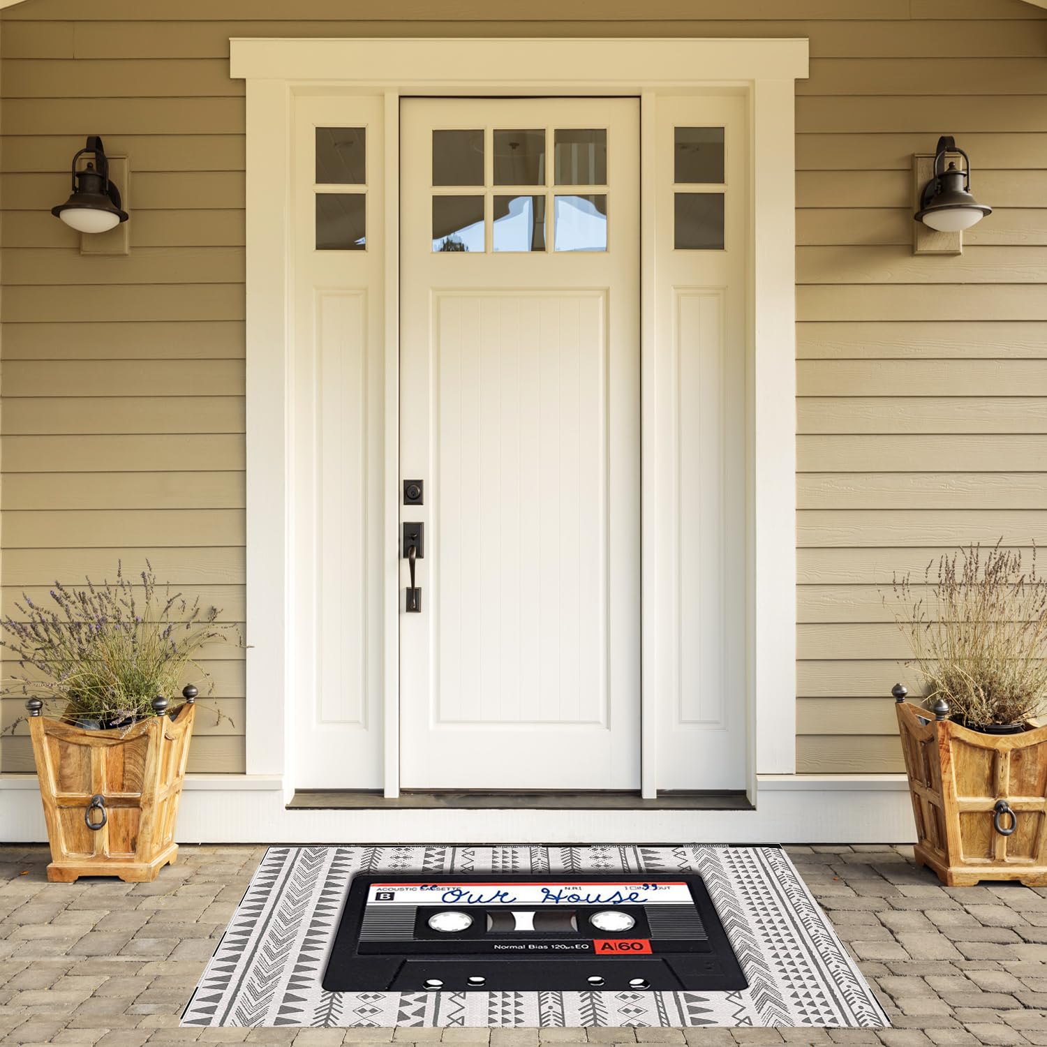 Funny Doormats Bedroom Entrance Door Mat Pad Kitchen Absorbent Mat Anti-slip Door Mat Absorbent Mat Indoor/outdoor Door Mat (Cassette Tape)