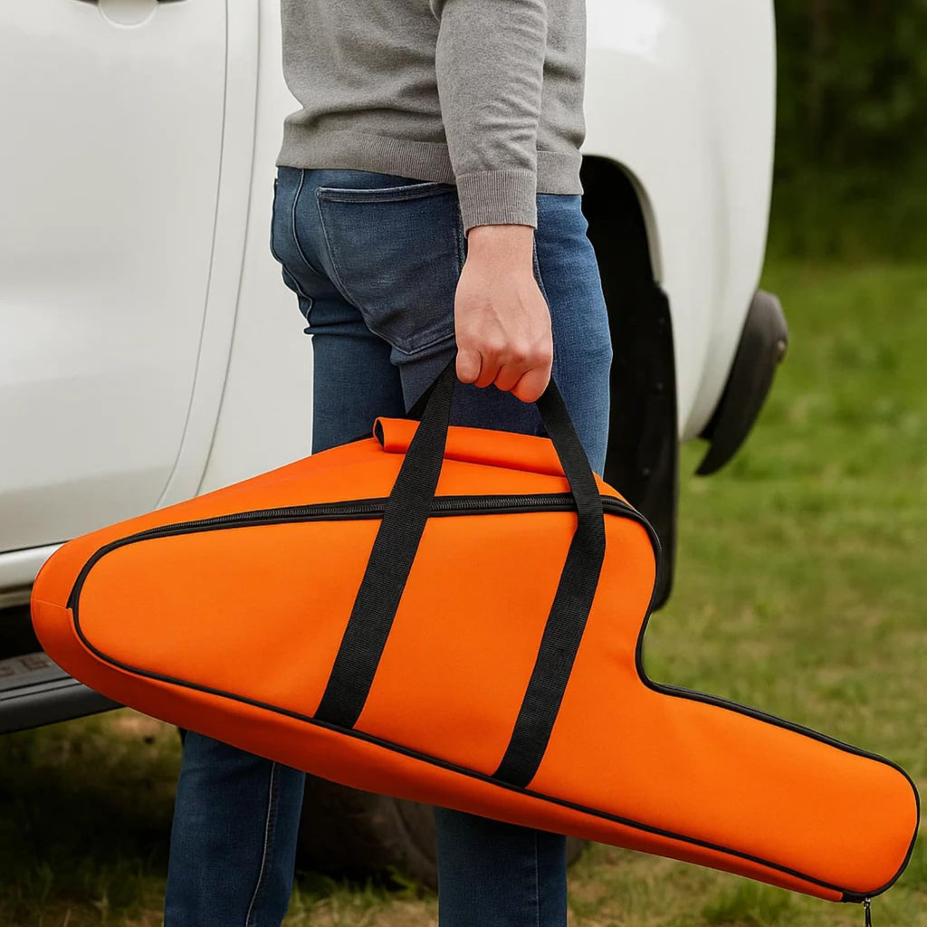 Poweka Chainsaw Bag Carrying Case Portable Protection Waterproof Holder Fit for Stihl Husqvarna 12''/14''/16'' Chainsaw Storage Bag(Orange)