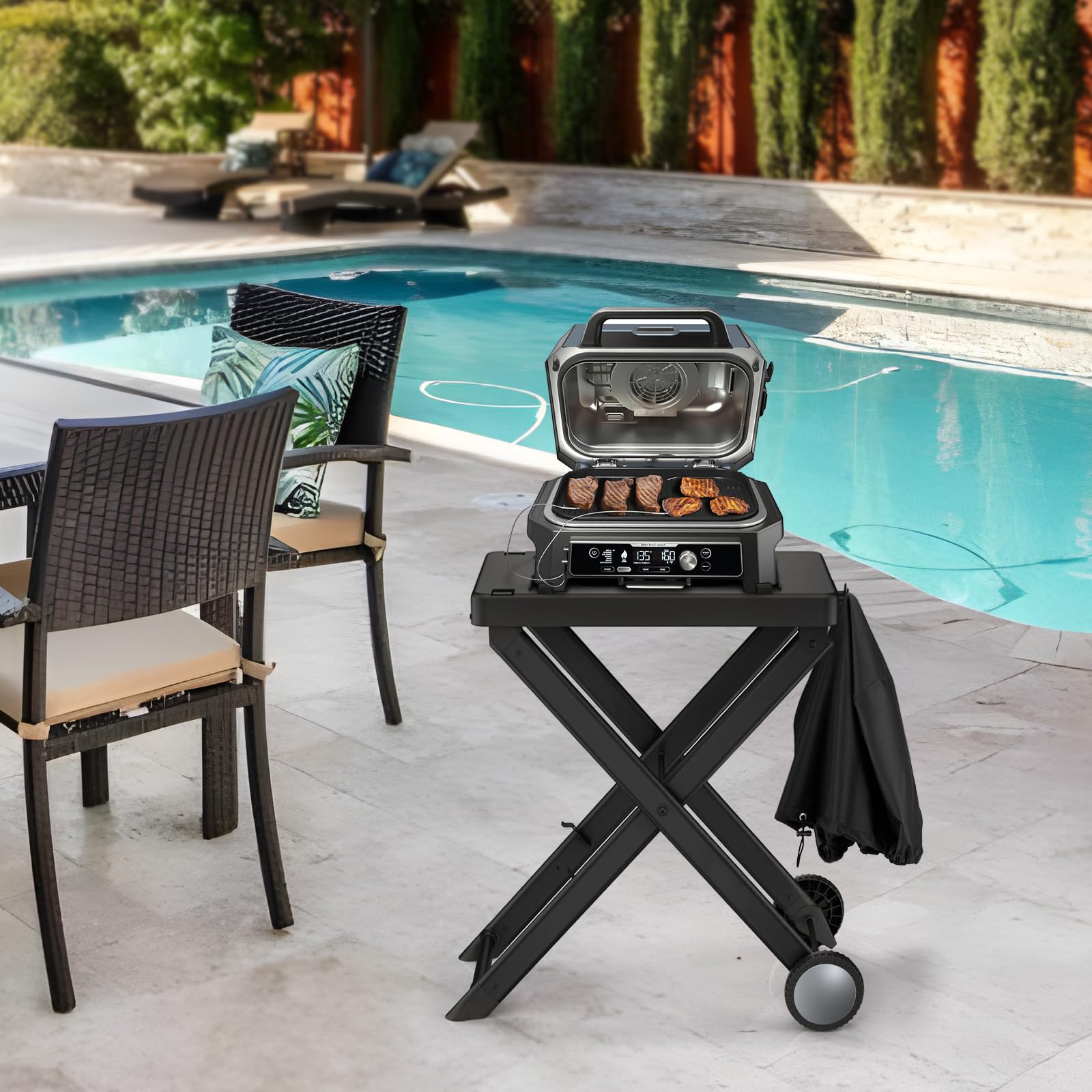 Unicook Outdoor Grill Cover Compatible with Ninja OG700 OG800 OG900 Series Woodfire Grills, Waterproof Fade Resistant BBQ Cover for Ninja OG951 Premium XL Grill Smoker, Countertop Smoker Cover
