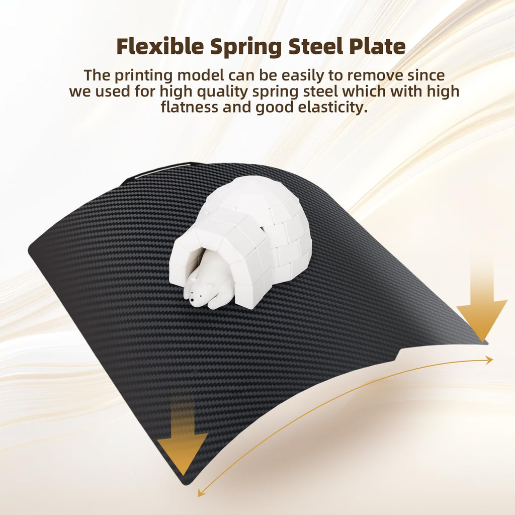 IdeaFormer-3D for Bambu lab 3D Printer PEO PET Build Plate for Bambu Lab X1C/X1/X1E/P1P/P1S/A1, Diamond PEO+Carbon Fiber PET Spring Steel Plate 257x257mm Double Sided Flexible Sheet Removable Platform