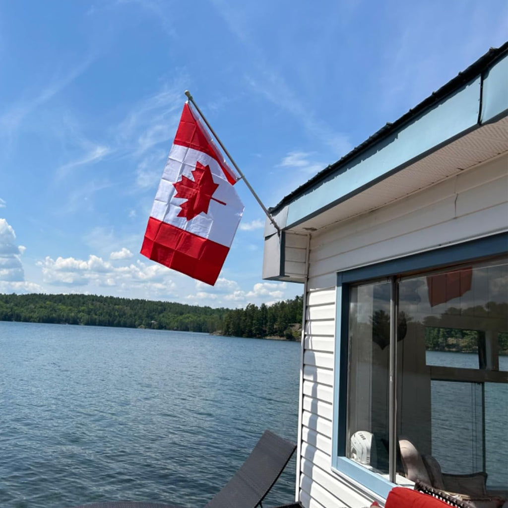 Heavy Duty Canada Flag 2x3 Ft Small -Longest Lasting Nylon 210D | Deluxe Embroidered Maple Leaf | Four Rows Stitching Fly Ends|Canadian Flags Outdoor Decoration Gift Yard House Banner