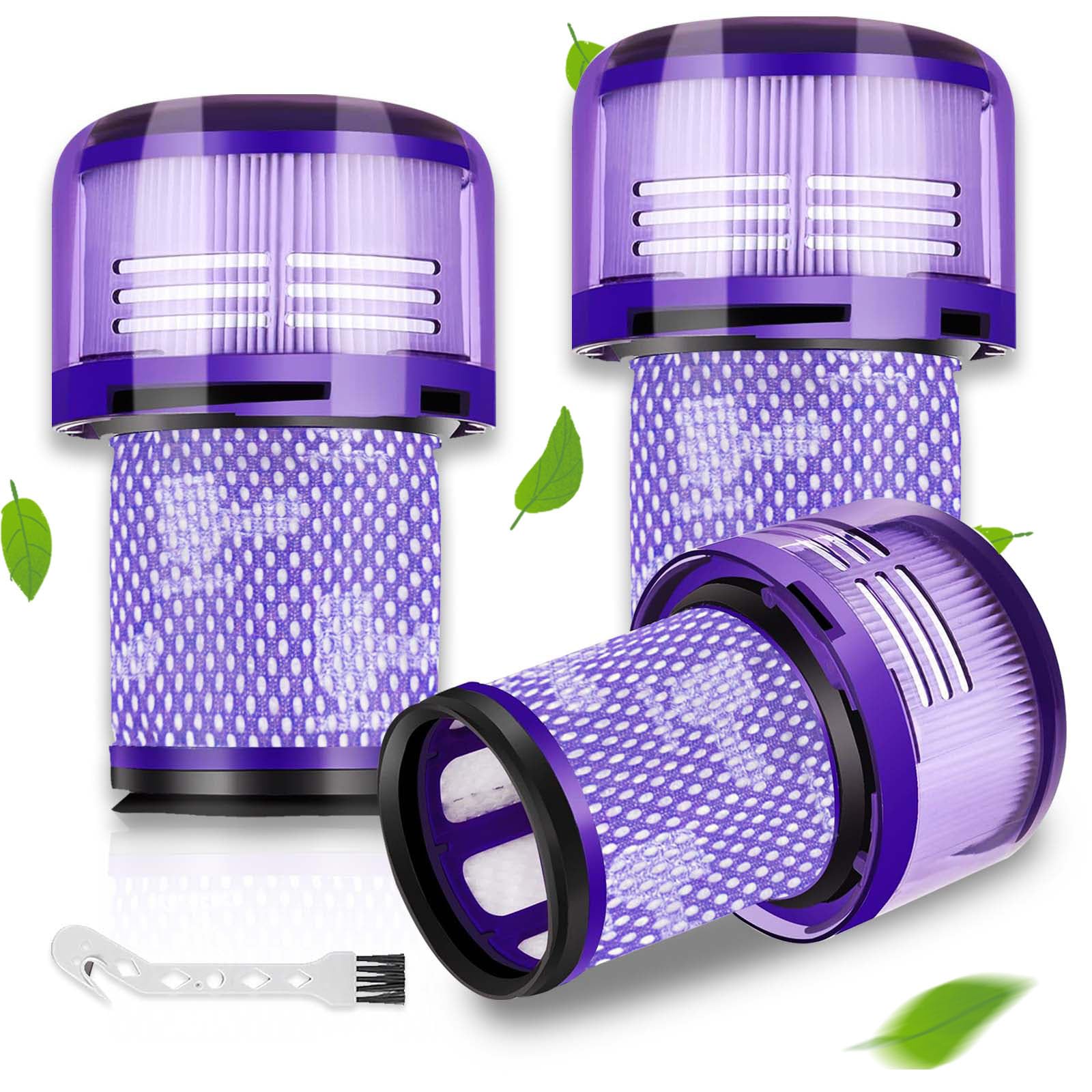 3 Pack V12 Filter Replacements for Dyson V12 Detect Slim, V12 Cordless Vacuum Filter Replacement and V12 Slim Absolute Vacuums, SV34, SV35, Vacuum Cleaner Filter Replacement, Part No. 971517-01