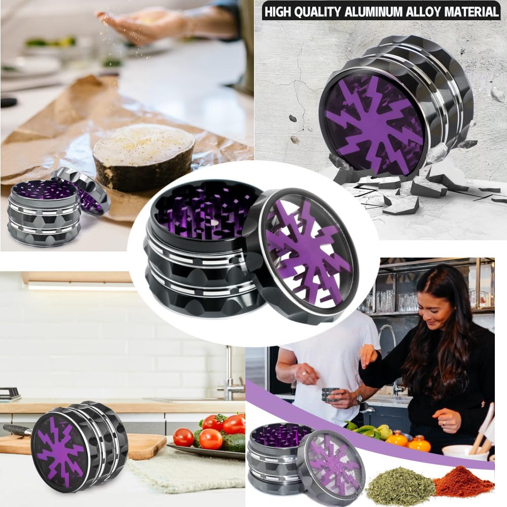 2.5 Inch Multipurpose Spice Grinder,Non Stick Spice Grinder Herb Grinder for Grinding Dry Fresh Spice, Manual (Black)