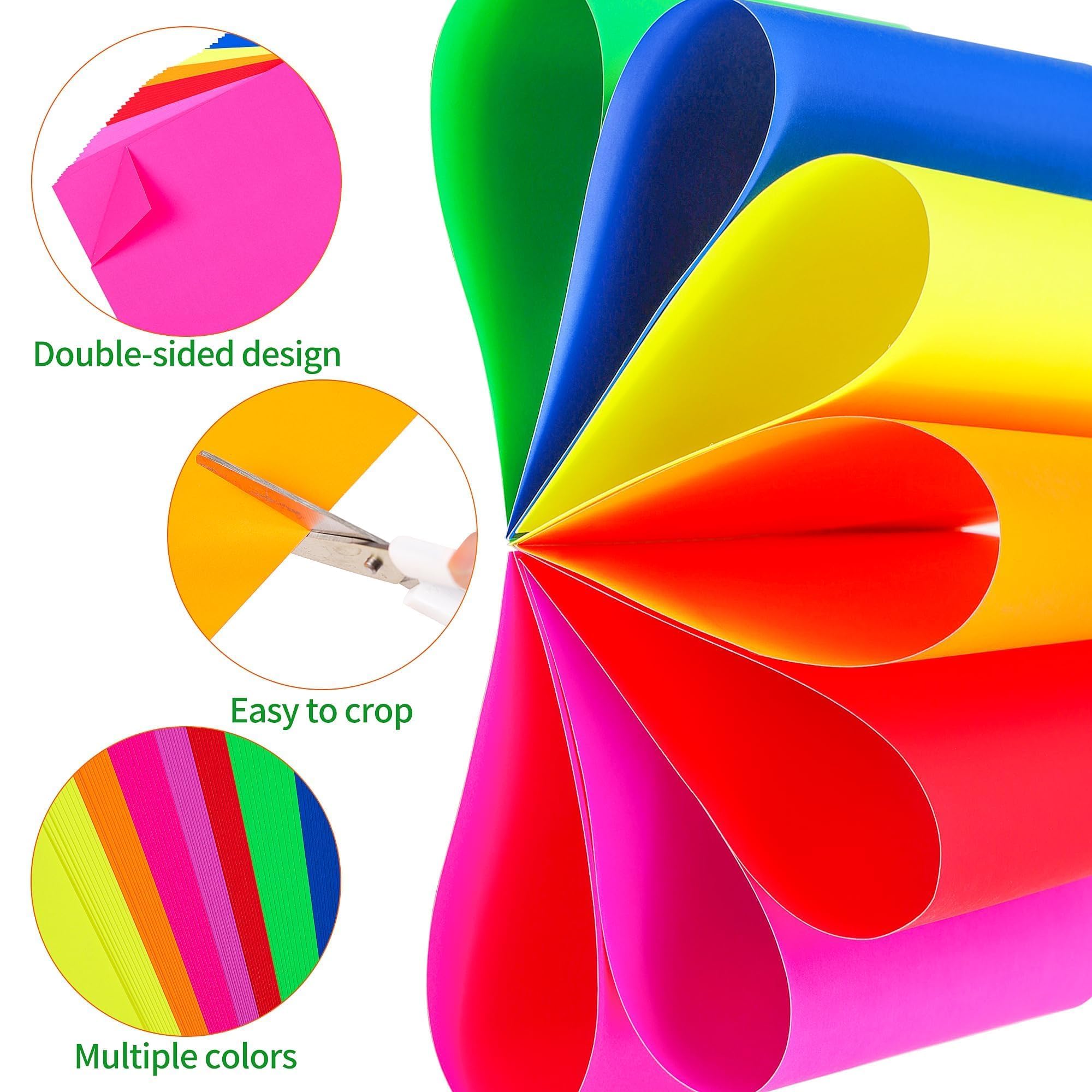Bright Color Paper Colorful Cardstock - 8.5’’ x 11’’ Letter Paper Size 65lb Cover Card Stock Rainbow Colors Paper 70 Sheets Perfect for Scrapbooking, Crafts, Business Cards 180gsm UAP12