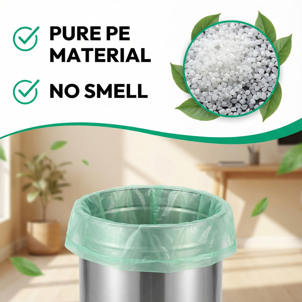 1.2 Gallon Small Trash Bags: Small Garbage Bags 4.5L Trash Bags Wastebasket Liners Bags for Kitchen Bathroom Office (150 Counts, Green)