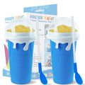 2 Pairs Slushy Maker Cup, Frozen Magic Squeeze Cup, 16.9 oz/500ml Slushy Squeeze Cup for Homemade Milkshake, Magic Slushy Maker Squeeze Cup, DIY Smoothie Maker (2 in Blue)