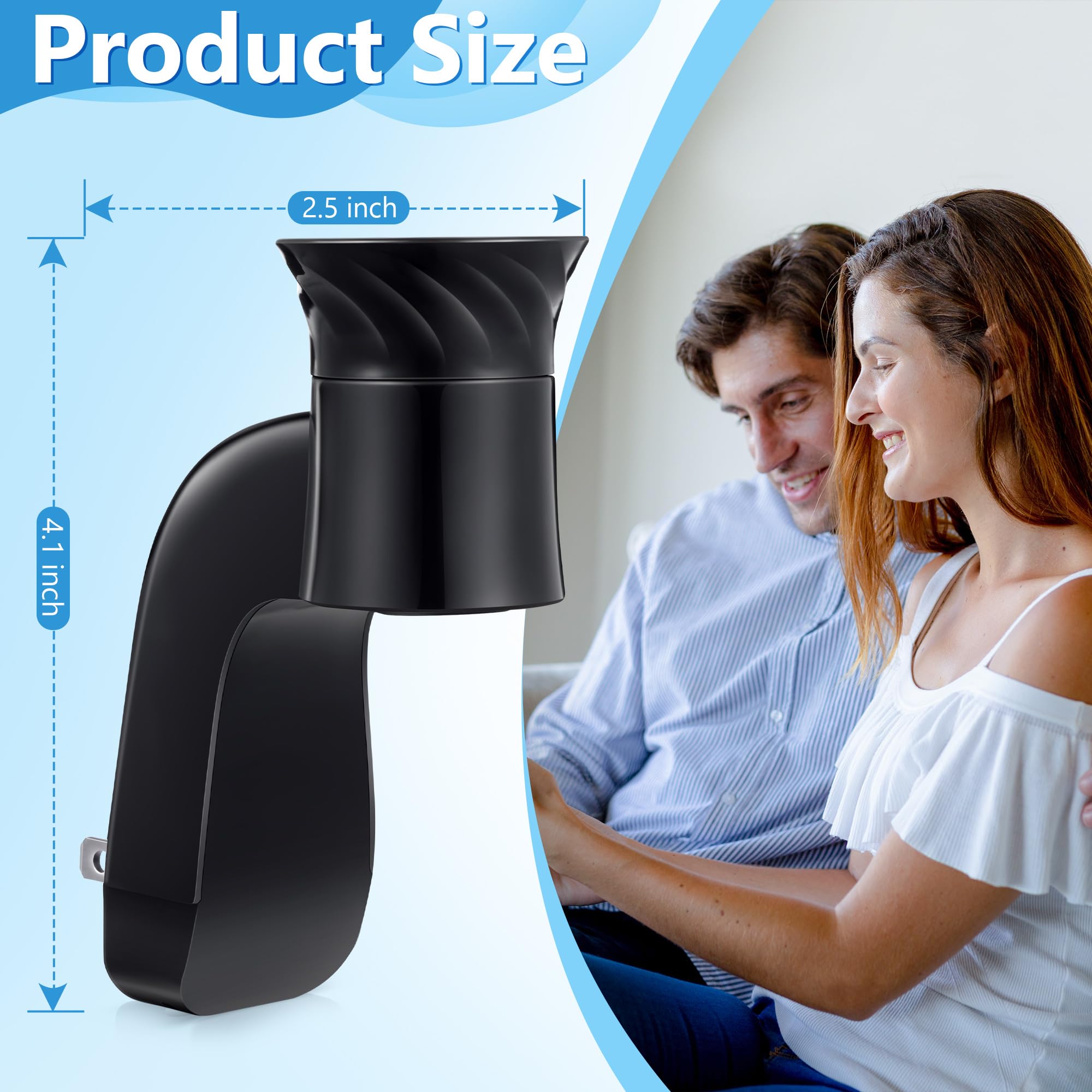 Hohean 3 Pack Wall Fragrance Plug in Compatible with Bath and Body Works WallFlower Refills, ETL Certified, Rotatable, Precise Scent Adjustable Fragrance Control Diffuser Plug for Home, Office (Black)
