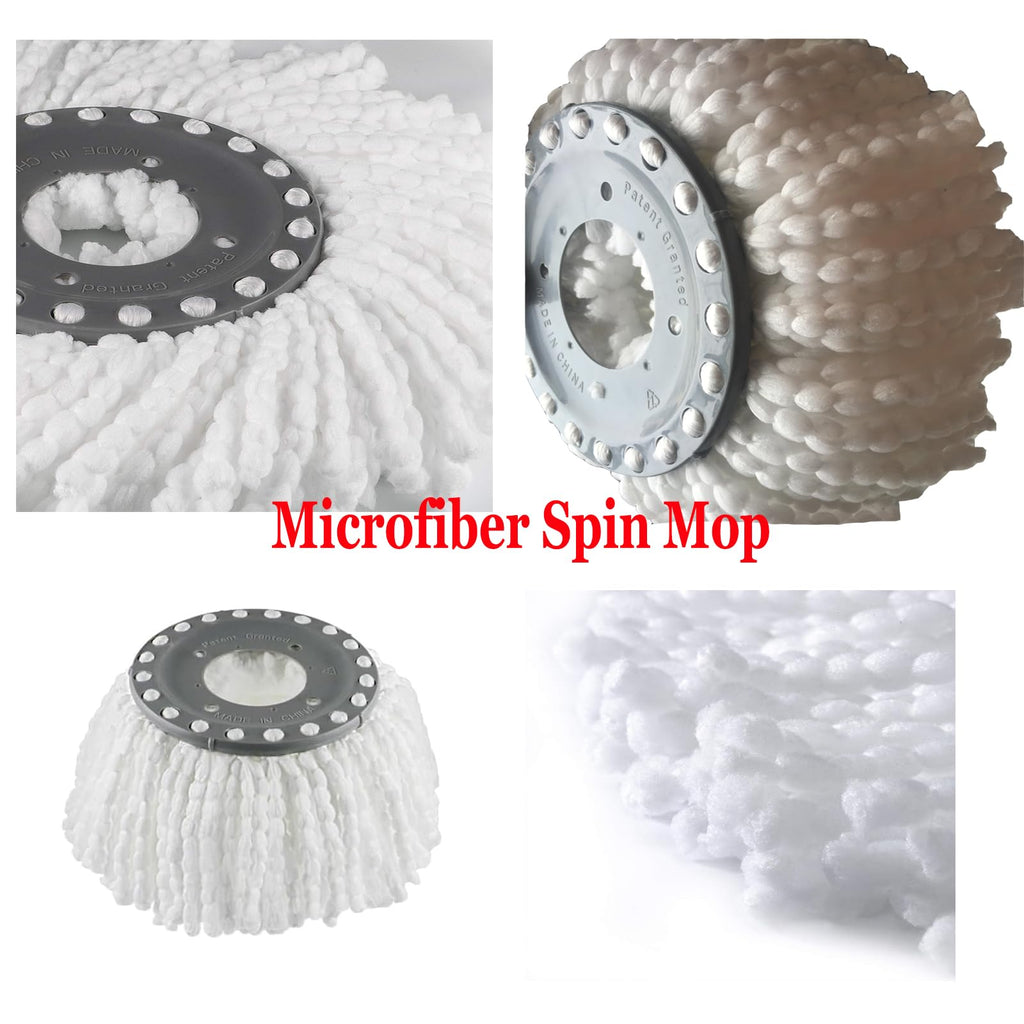 Spin Mop Heads Replacement Refill for Old Hurricane Mr.Clean,5 PCS 360 Spin Magic Rotating Round Mop Microfibre Universal Spin Mop Heads Clean Mop Head Refill for Standard Mops