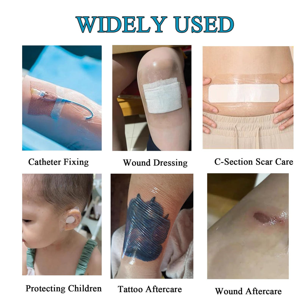 Transparent Stretch Waterproof Bandage 6 in x 10.94 yd Tattoo Aftercare Bandage Clear Adhesive Bandages Shower Shield Dressing Tape for Tattoos Swimming Showering…