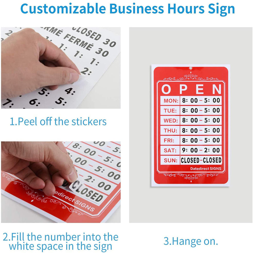 Open LED Sign,LED Business Open Sign Include Business Hours Sign Advertisement Board Electric Display Sign,18.9x9.84inch Two Modes Flashing&Steady Light for Business,Walls,Window,Shop,Bar,Hotel