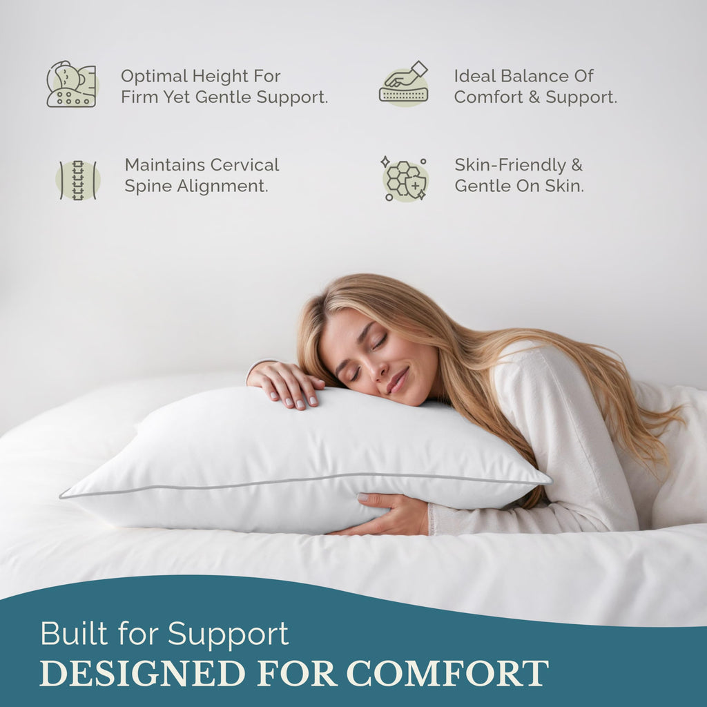 Casa Platino Down Alternative Bed Pillows 2 Pack Queen Size (20x30) - Soft & Supportive Hotel Quality Sleeping Pillows for Side & Back Sleepers