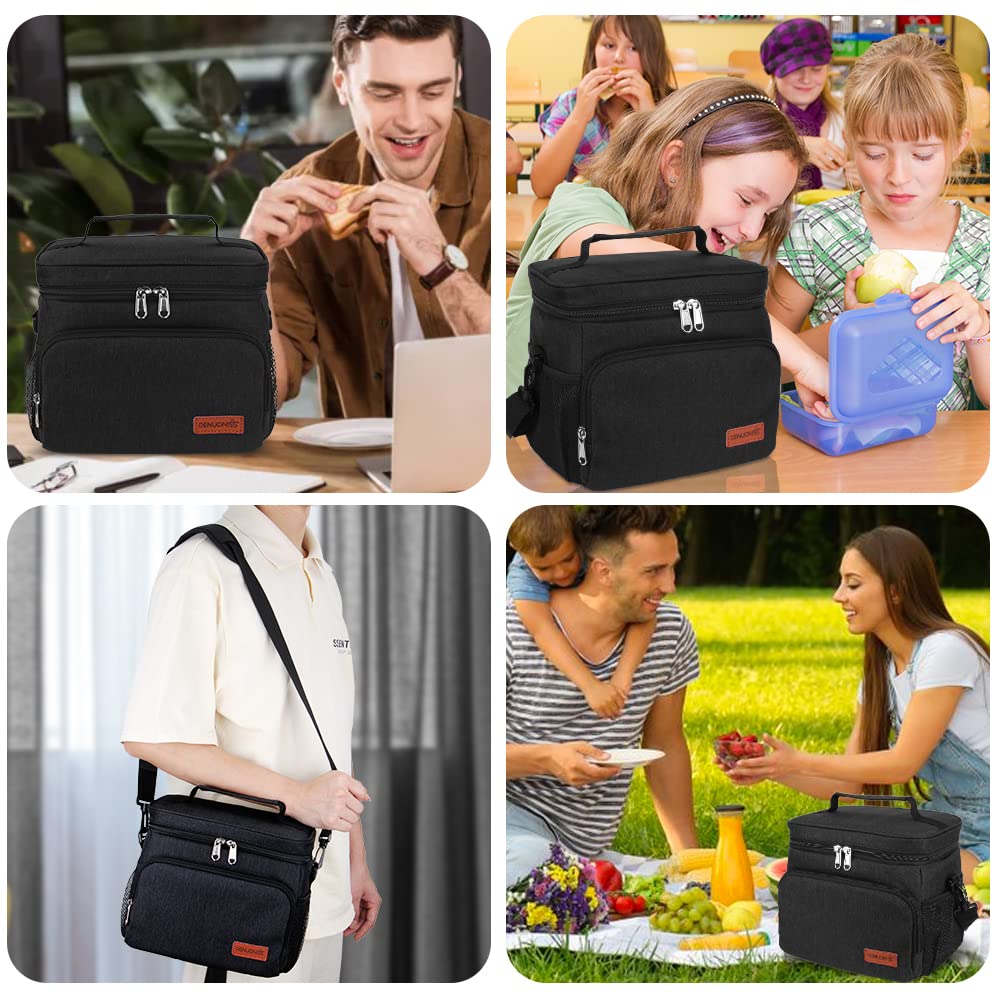 hombrima Lunch Bags, Insulated Lunch Box Cooler Bag for Kids Adults School Hiking Picnic