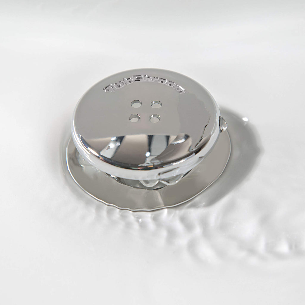 TubShroom Chrome Edition Revolutionary Tub Drain Protector Hair Catcher, Strainer, Snare, 2 Pack Chrome 2 Pack