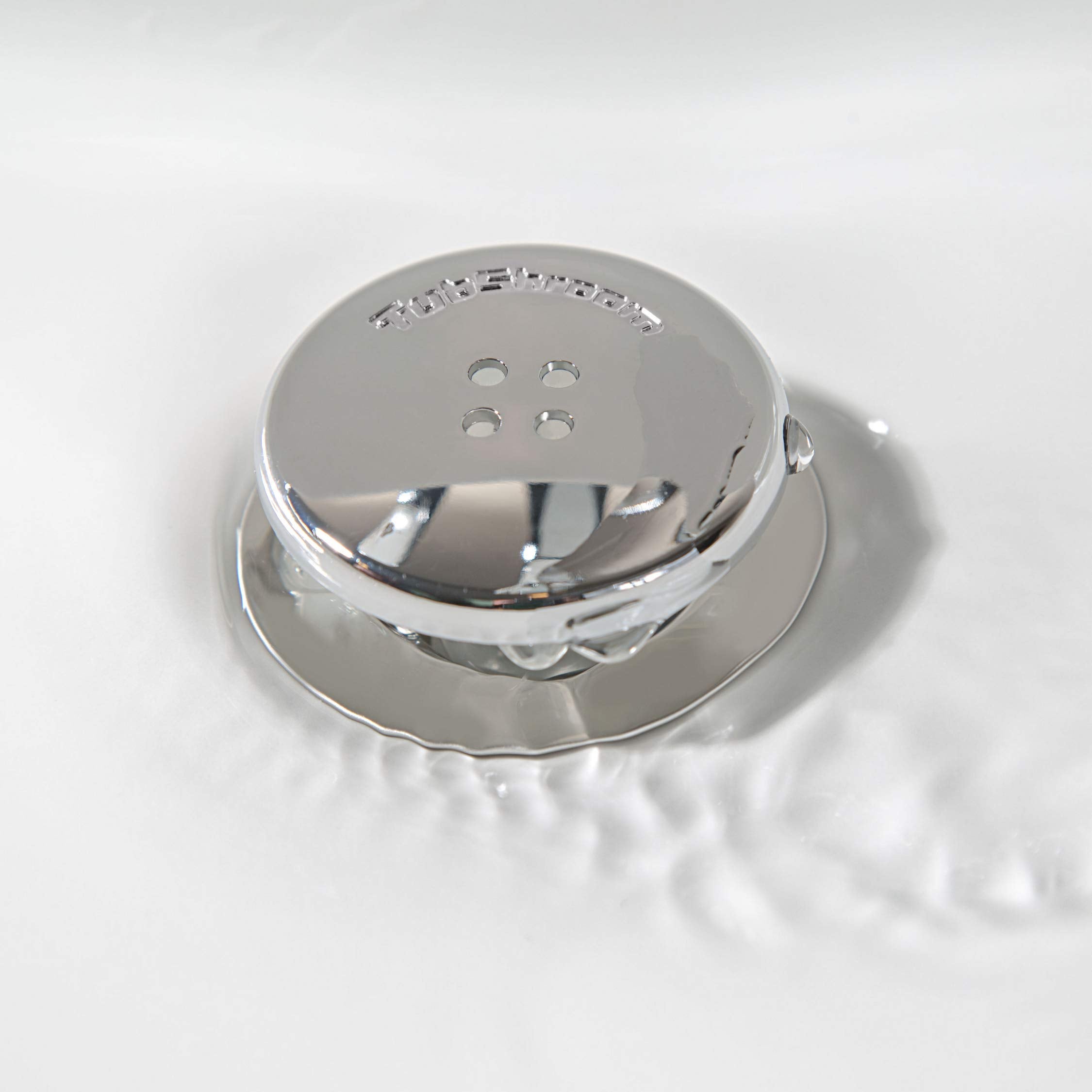 TubShroom Chrome Edition Revolutionary Tub Drain Protector Hair Catcher, Strainer, Snare, 2 Pack Chrome 2 Pack
